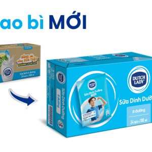 Thùng 24 bịch sữa dinh dưỡng ít đường Dutch Lady 180ml