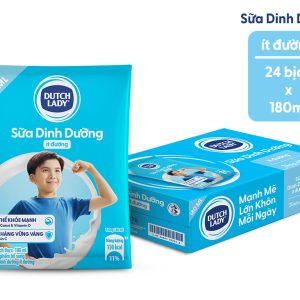 Thùng 24 bịch sữa dinh dưỡng ít đường Dutch Lady 180ml